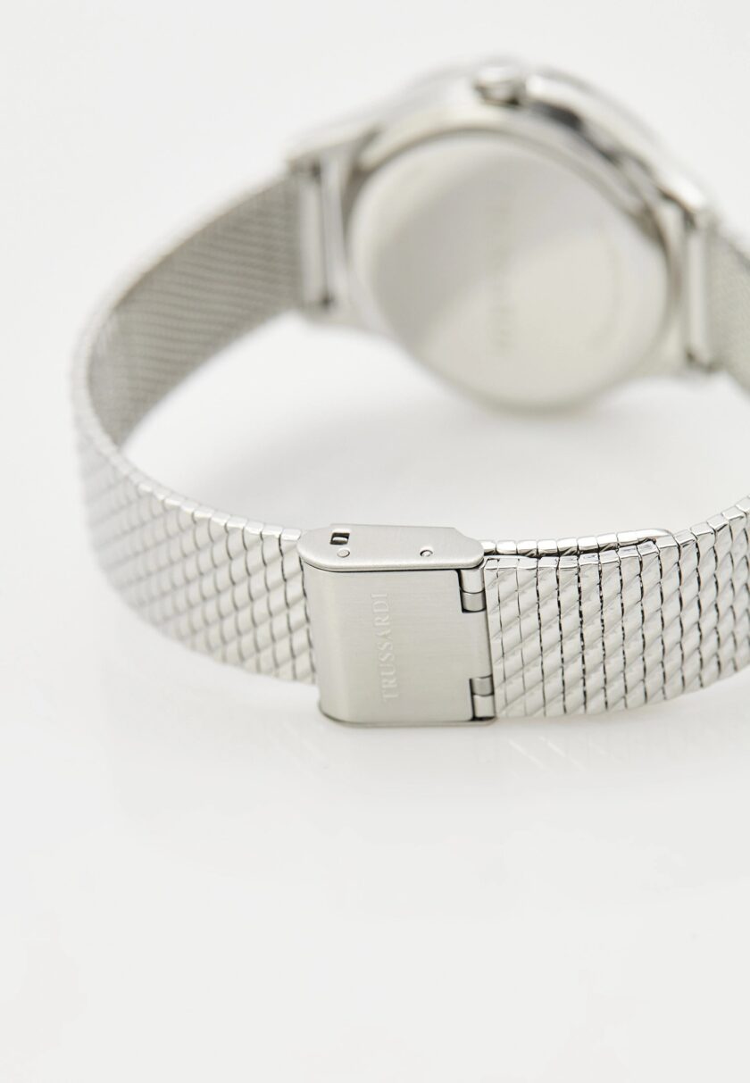 montre femme city life quartz miyota acier inoxydable argenté/rose doré, bracelet milanais, etanche 50 mètres, cadran blanc, 35 mm r2453170505
