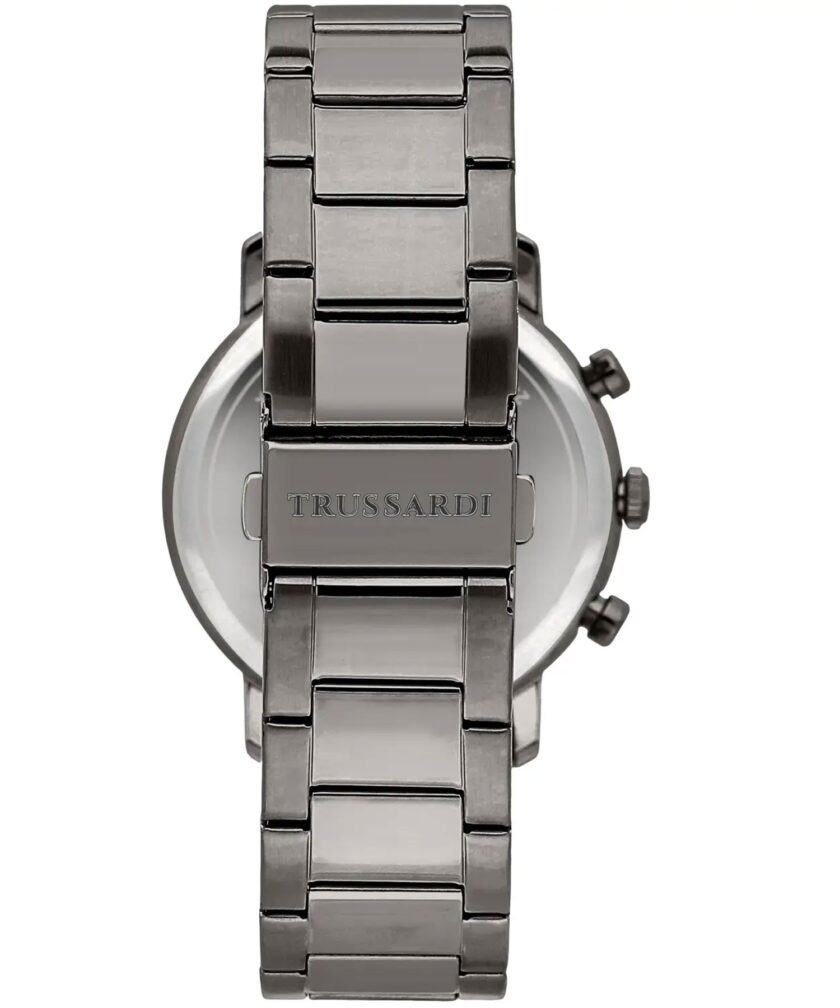 montre homme multifonctions quartz analogique etanche 50 mètres acier gris cadran 43 mm bracelet acier gris r2453147012