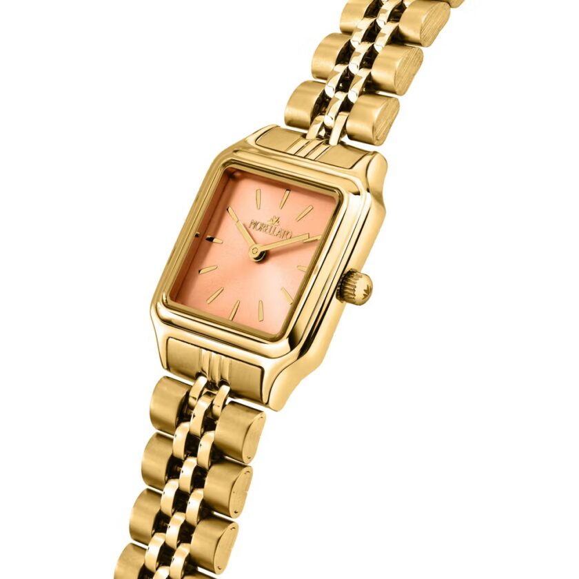 montre femme morellato dafne acier inoxydable doré, boîtier 31x24mm, verre minéral, bracelet acier, quartz, étanche 3 atm, boucle déployante, garantie 2 ans, réf. r0153175507