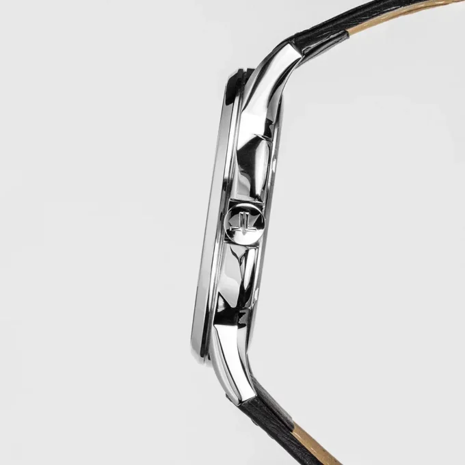 Montre homme Jacques Lemans 1-1540B – Quartz, Acier Inoxydable, Bracelet Cuir Noir, Affichage Analogique, Calendrier Date - Noir