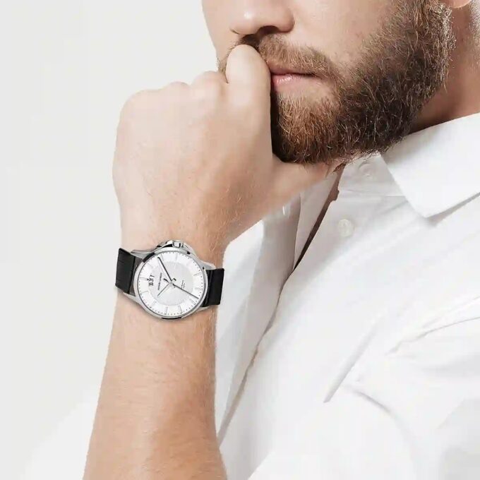 Montre homme Jacques Lemans 1-1540B – Quartz, Acier Inoxydable, Bracelet Cuir Noir, Affichage Analogique, Calendrier Date - Noir