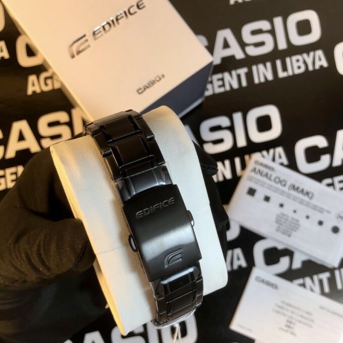 Montre Homme Casio EFV-150DC-1AVUDF – Acier inoxydable, bracelet et boîtier plaqué ion noir, verre minéral, étanche 100m, affichage analogique, date, précision ±20s/mois, 46,5×42,6×9mm, 113g