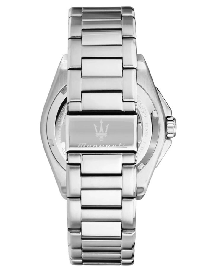 Montre Automatique Homme Maserati R8823152002 – Acier inoxydable Bleu Gris, Cadran Motif Carré, Etanche 10 ATM, Mouvement Miyota 8205, Bracelet Acier – Garantie 2 ans