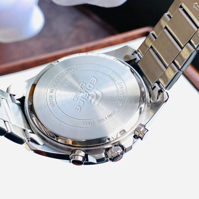 Montre homme Casio Edifice Classic EFR-552D-2AVUDF – Chronographe, Acier inoxydable, Cadran bleu, Étanchéité 10 Bar, Bracelet argent