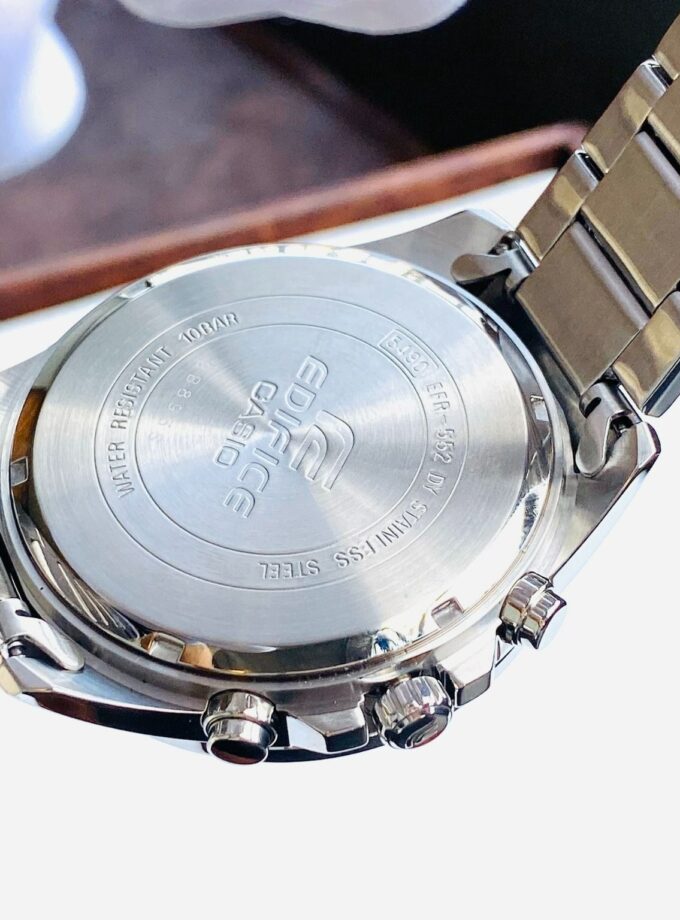 Montre homme Casio Edifice Classic EFR-552D-2AVUDF – Chronographe, Acier inoxydable, Cadran bleu, Étanchéité 10 Bar, Bracelet argent