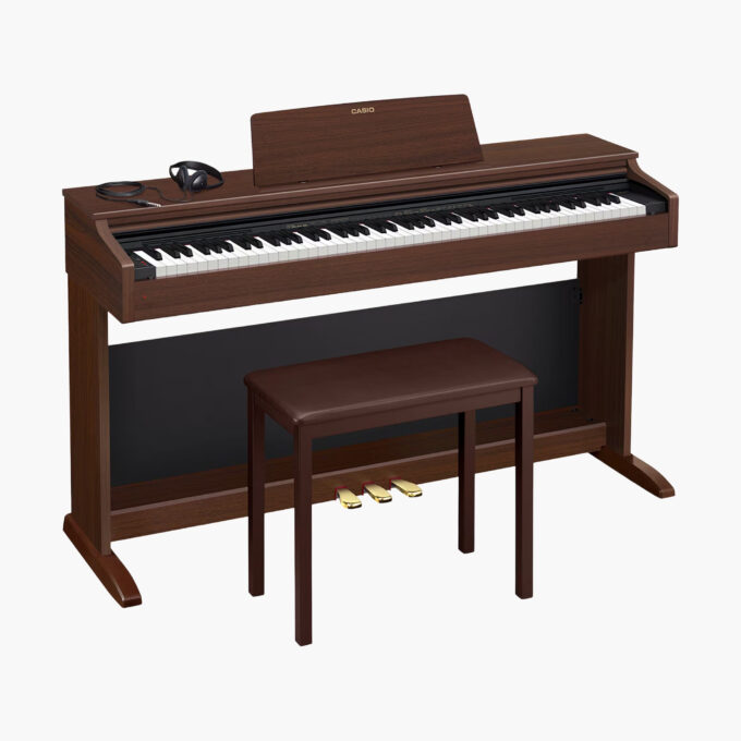 Clavier Numérique Piano 88 touches AP-270BNC2 - Casio - Marteau 3 capteurs, 22 sons, polyphonie 192, 3 pédales, finition ébène/ivoire - Brun - Référence AP-270BNC2