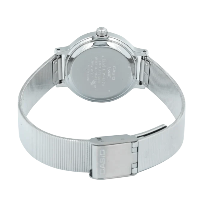 Montre Femme Casio LTP-B170D-7BVDF - Quartz, Boîtier Acier Inoxydable 35 mm, Verre Minéral, Etanche 5 ATM - Argent