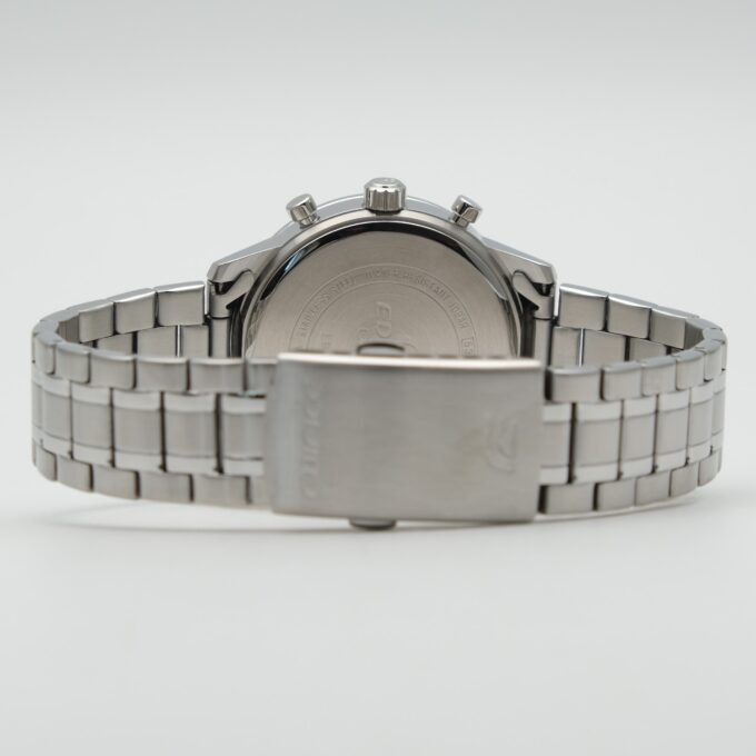 Montre homme Casio – Chronographe, Acier inoxydable, Verre minéral, Étanche 100m, Bracelet acier, Bleu - EFR-575D-2ADF