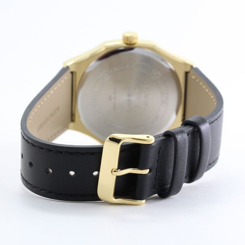 montre analogique homme casio standard quartz, cadran noir, bracelet cuir, étanche, design classique matière cuir couleur noir réf. mtp e735gl 1av
