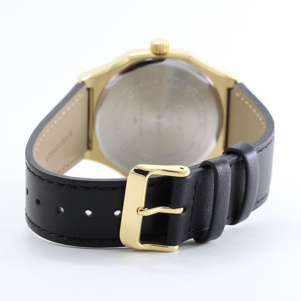 montre analogique homme casio standard quartz, cadran noir, bracelet cuir, étanche, design classique matière cuir couleur noir réf. mtp e735gl 1av