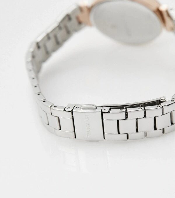 Montre Classique Femme - Trussardi - Quartz, Acier inoxydable, Bracelet métal, Étanche 50 mètres, Ornement zircone cubique - Argent/Or - R2453164505