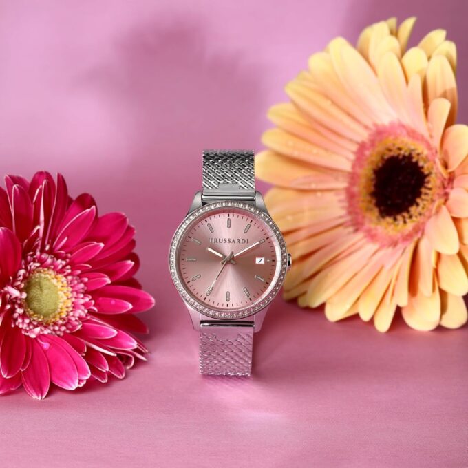 Montre Femme - Trussardi - Analogique, Temps et Date, Collection City Life, Bracelet Acier - Argenté - R2453170506