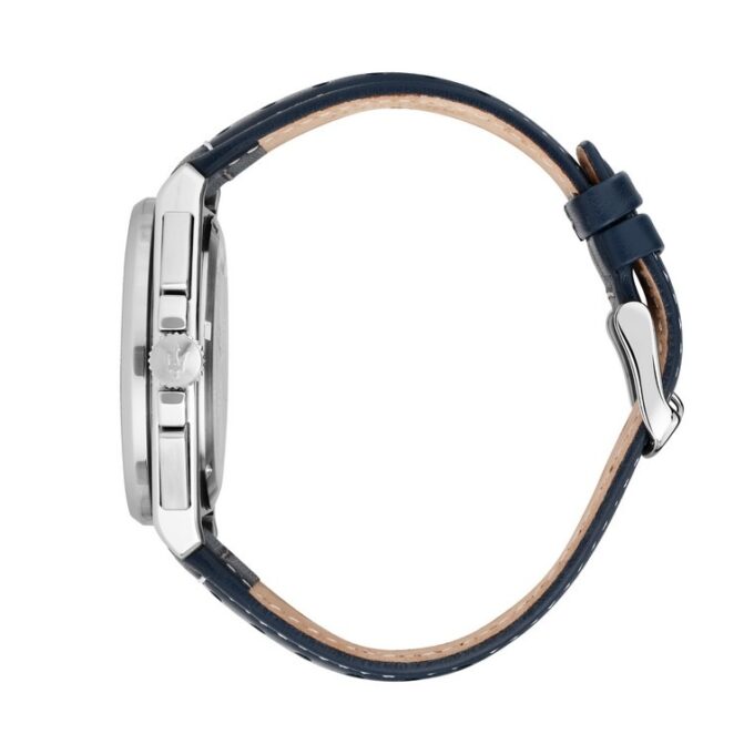 Montre Maserati Homme - Chronomètre - 1/1 seconde, 30 minutes - Calendrier - 43mm Étanche 100m - Cadran Bleu Bracelet Cuir - R8871652001