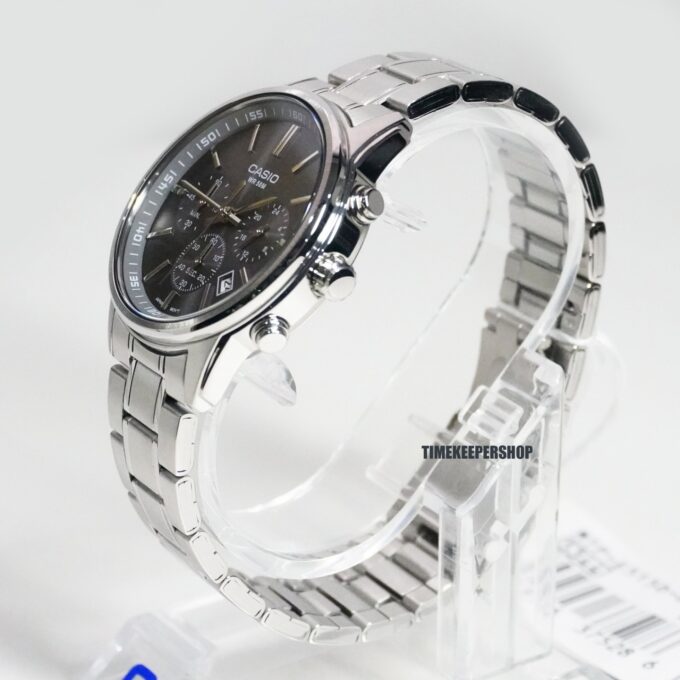 Montre Classique Homme Casio MTP-E515D-1AVDF – Acier Inoxydable, Bracelet Métal, Étanche, Design Élégant – Argenté – Chronographe - MTP-E515D-1AVDF