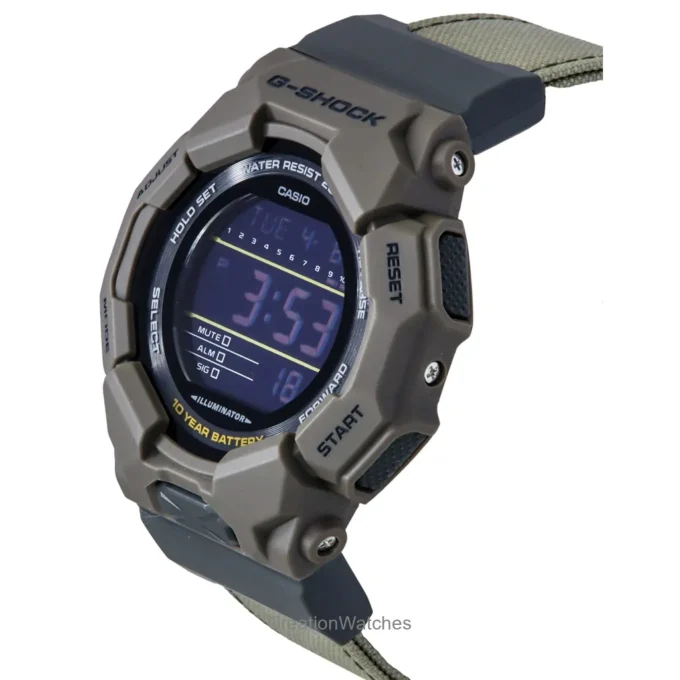 Montre Sport Homme Casio G-Shock GD-010CE-5DR – Carbone Synthétique, Quartz Japonais, Étanche 200m, Bracelet Tissu – Marron – Référence GD-010CE-5DR