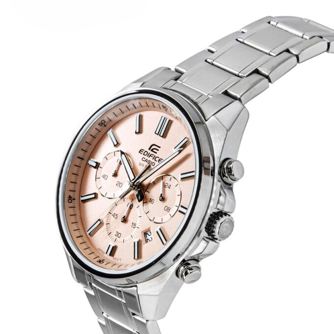 Montre Homme Classique Casio EFV-650D-4AVUDF - Chronographe, Étanche 100m, Acier Inoxydable, Verre Minéral, Bracelet 150-205mm, Triple Fermoir, Poids 128g - Argent