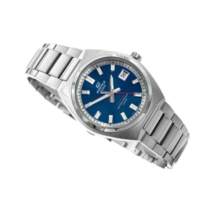 Montre Casio Edifice EFB-109D-2AVDF Homme – Chronographe, Dateur, Verre Saphir, Boîtier Acier Argent, Bracelet Acier Déployante, 38 mm, 100 m Étanche, Chic, Quartz,
