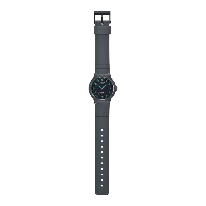 Montre Classique Unisexe Casio MQ-24 – Résine Biosourcée, Quartz Analogique, Design Minimaliste, Cadran Monochrome à Index Simples, Bracelet Écologique – MQ-24B-8BDF
