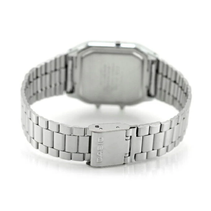 Montre Casio AQ-230A-4AMQYDF - Homme - Double affichage analogique et digital, Alarme, Chronomètre, Bracelet acier inoxydable - Couleur argentée - Référence AQ-230A-4AMQYDF