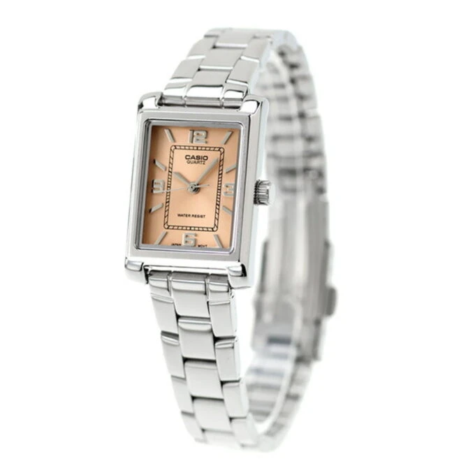 Montre Classique Femme - Design Élégant, Bracelet Acier Inoxydable, Mouvement Quartz, Étanche 50m - Acier - Rose - Référence LTP-1234DD-4ADF