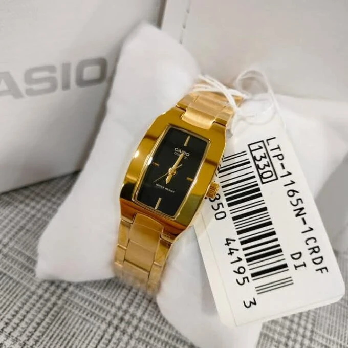 Montre CASIO Femme - LTP-1165N-1CRDF - Bracelet Dorée En Acier Inoxydable - Résistante à l'eau - 12 Mois De Garantie