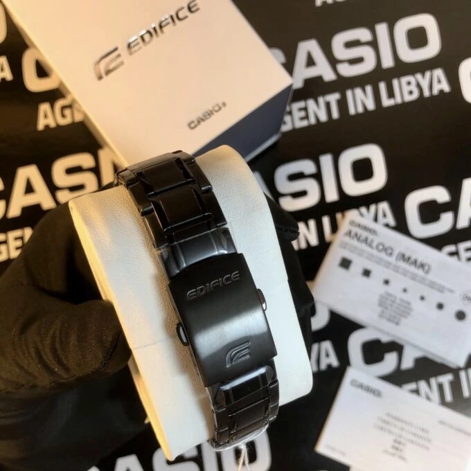 Montre Homme Casio EFV-150DC-1AVUDF – Acier inoxydable, bracelet et boîtier plaqué ion noir, verre minéral, étanche 100m, affichage analogique, date, précision ±20s/mois, 46,5×42,6×9mm, 113g