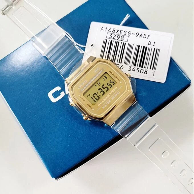 Montre Casio Unisexe - A168XESG-9ADF - Bracelet en Résine - Affichage Numérique - Résistant à l'eau