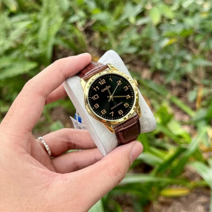 montre homme casio bracelet en cuir garantie 3 ans mtp v001gl 1budf