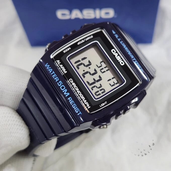 Montre Enfant CASIO - W-215H-2AVDF - Bracelet Noir En Resine - Boitier En Resine - Résistante à l'eau - 12 Mois De Garantie