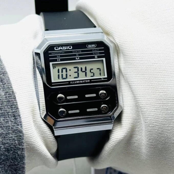 aiwatch_A100WEF-1ADF - Montre Homme Casio Vintage - A100WEF-1ADF - Bracelet en Résine noir - Résistant à l'eau