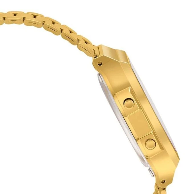 Montre Casio Vintage - A168WERG-2ADF - Bracelet doré en Acier Inoxydable - Affichage Numérique - Résistant à l'eau