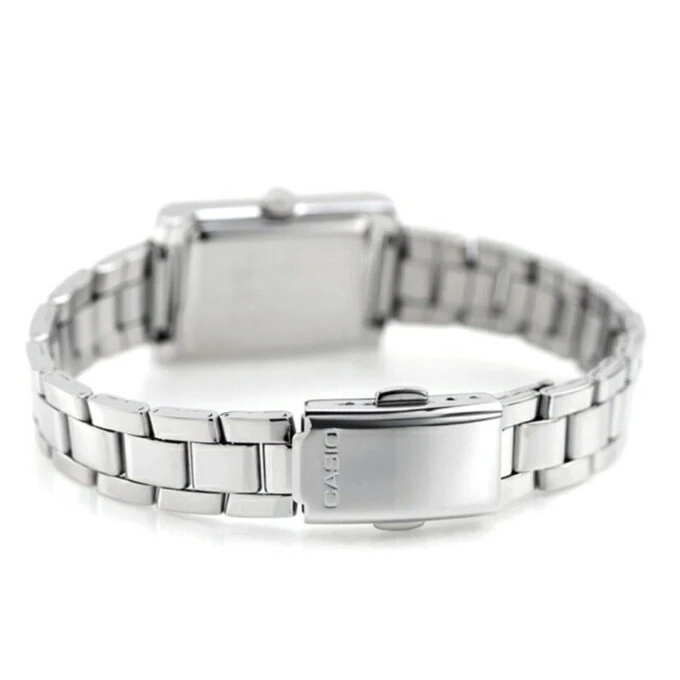 Montre Classique Femme - Design Élégant, Bracelet Acier Inoxydable, Résistance à lEau, Cadran Argenté - Acier - Argent - Référence LTP-1234DD-7ADF