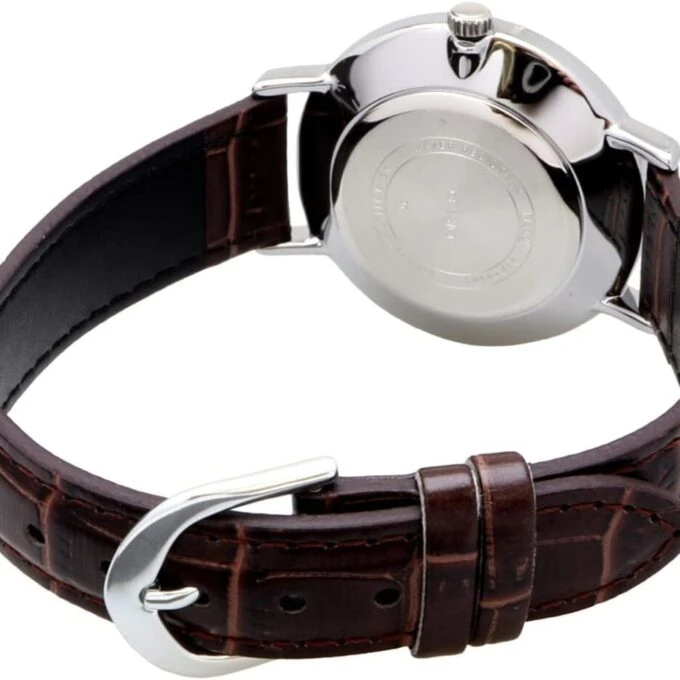 Montre CASIO Femme - LTP-VT01L-7B2UDF - Bracelet Marron En Cuir Véritable - Cadran Blanc - 12 Mois De Garantie