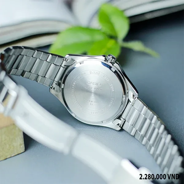 Montre CASIO Homme - Bracelet Gris En Acier Inoxydable - Cadran Blanc - 12 Mois De Garantie - MTP-1384D-7A2VDF