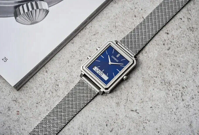 aiwatch_MTP-B205M-2EDF - Montre Homme Casio - MTP-B205M-2EDF - Bracelet en acier inoxydable - Affichage Analogique-Numérique - Résistant à l'eau