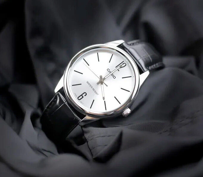 Montre Homme Casio - MTP-V005L-7BUDF - Bracelet en cuir noir - Résistant à l'eau