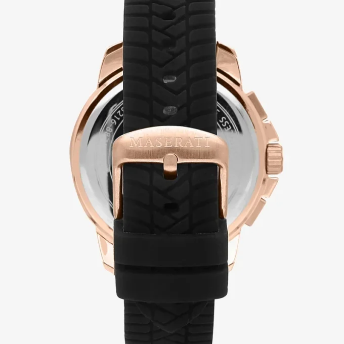 aiwatch_R8871621012 - Montre Bracelet Homme Maserati Successo - R8871621012 - Chronographe - Bracelet Noir en Silicone - Résistance à l'eau 5 ATM