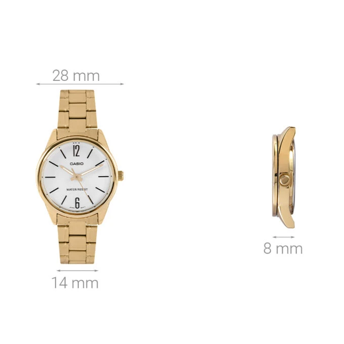 Montre Femme Casio - LTP-V005G-7BUDF - Bracelet en Acier Inoxydable Or - Affichage analogique - Résistant à l'eau