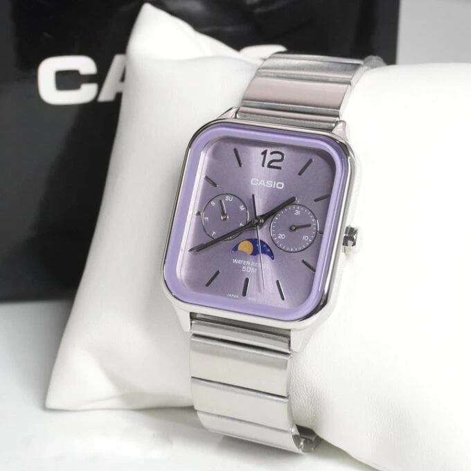 montre homme analogique, résistante à leau, bracelet acier inoxydable, design Élégant acier argent référence mtp m305d 6avdf