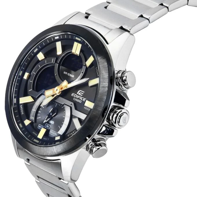 Montre Casio Edifice Homme Chronographe, Acier Inoxydable, Étanche 100m, Design Sport - ECB-30DB-1A9DF - Gris