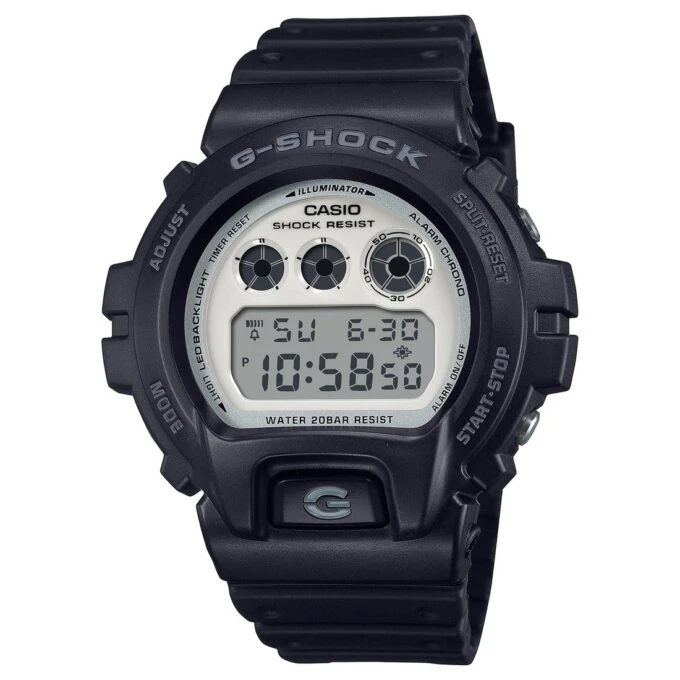 montre casio g shock homme dw 6900wd 1dr – résistante aux chocs, Étanche 200m, chronomètre, alarme – résine – noir – référence dw 6900wd 1dr