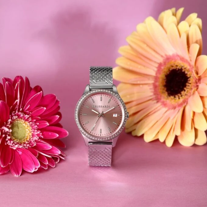 Montre Femme - Trussardi - Analogique, Temps et Date, Collection City Life, Bracelet Acier - Argenté - R2453170506