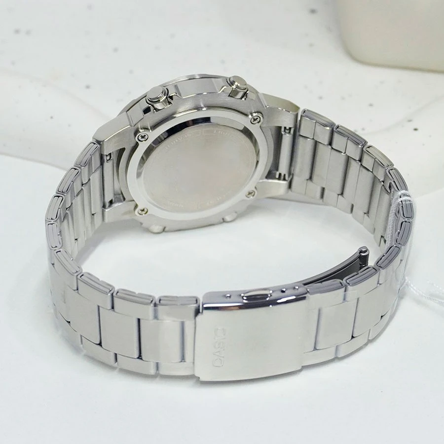 montre casio amw 870da homme heure mondiale, chronomètre, alarme, led ambre acier inoxydable argent amw 870da 2a2vdf