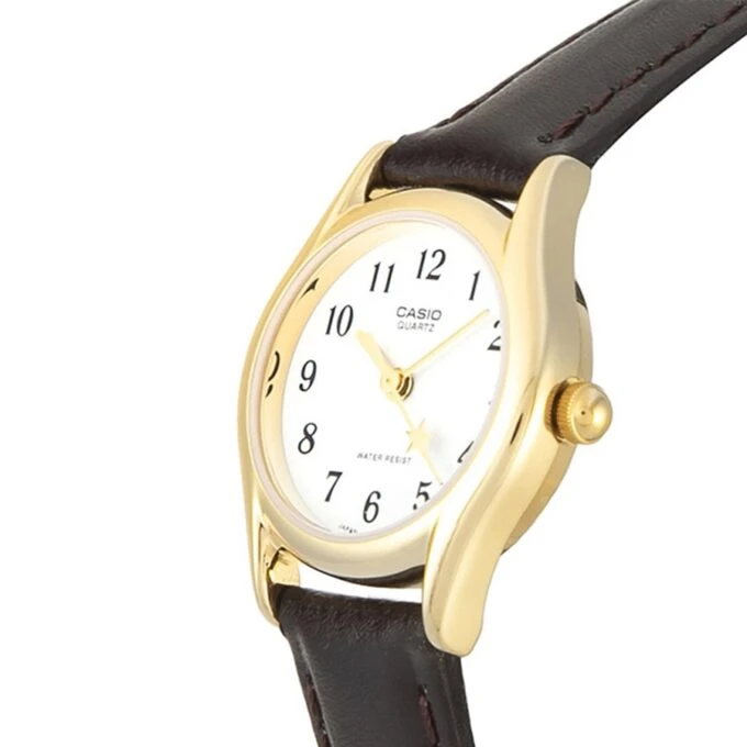 Montre Femme Casio - LTP-1094Q-7B4RDF - Bracelet en Cuir Marron - Affichage analogique - Résistant à l'eau