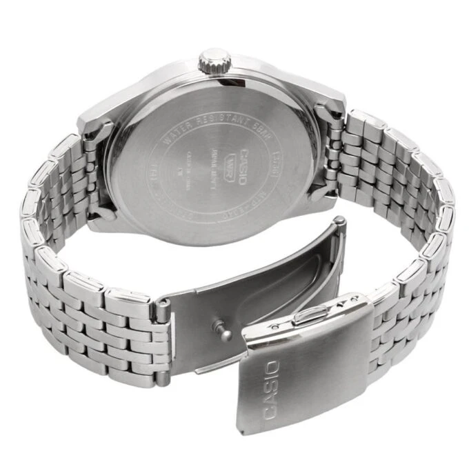 Montre Classique Homme - Casio - Acier Inoxydable, Quartz, Étanche 50m, Bracelet Métal, Cadran Argenté - Référence MTP-E340D-7AVDF