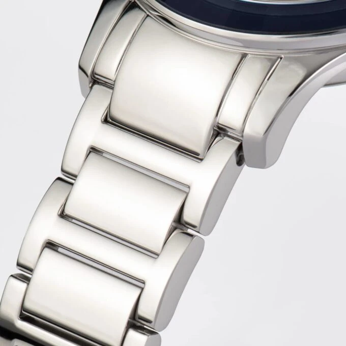 Montre Femme Jacques Lemans - Venise - Habillée, Sport, Chronographe, Quartz, Acier Brossé et Poli, Cadran Nacre Violette Cristaux, Boucle Déployante Acier, Verre Minéral, Étanche 50 Mètre - 1-2151M