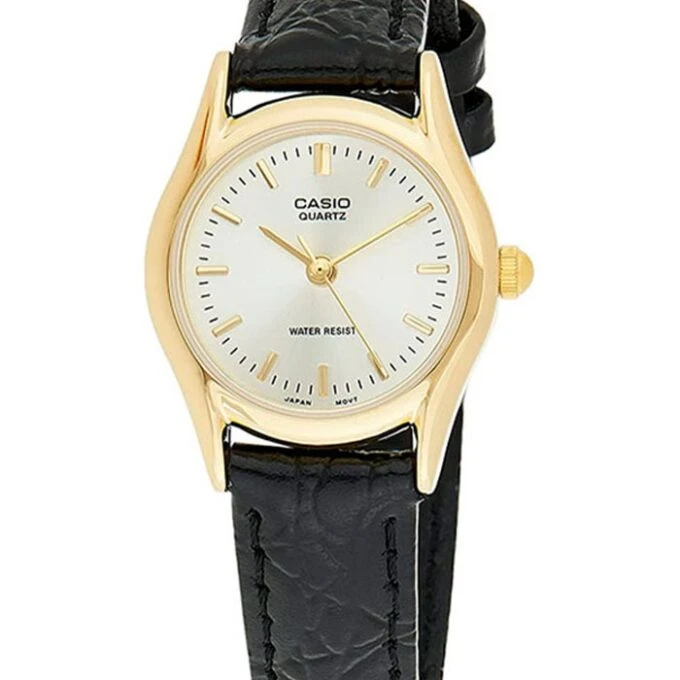 Montre Femme Casio - LTP-1094Q-7ARDF - Bracelet en Cuir noir - Affichage analogique - Résistant à l'eau