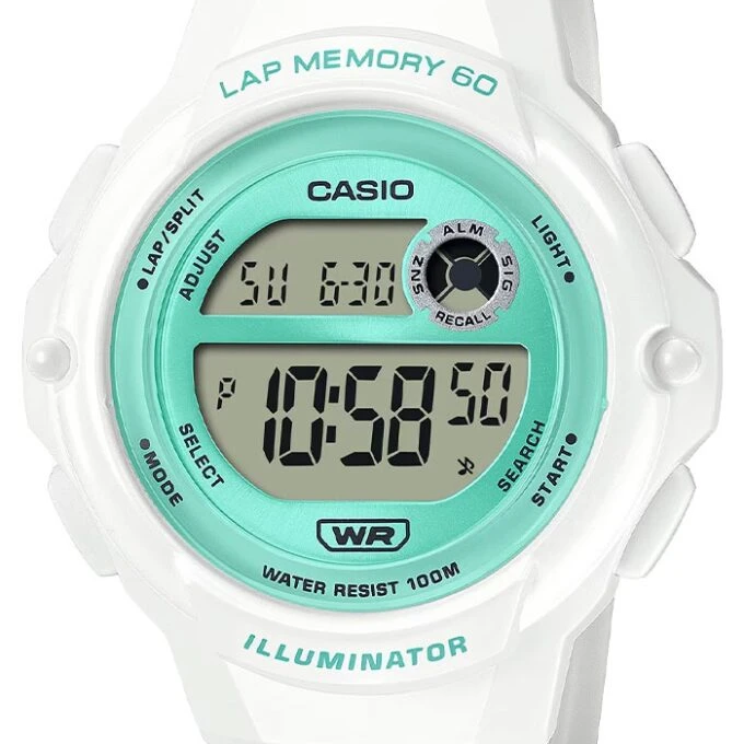 Montre Homme Casio LWS-1200H-7A3VDF - Chronomètre, Double Fuseau Horaire, Résine, Étanche 100m, LED Ambre, Bracelet 125-180mm