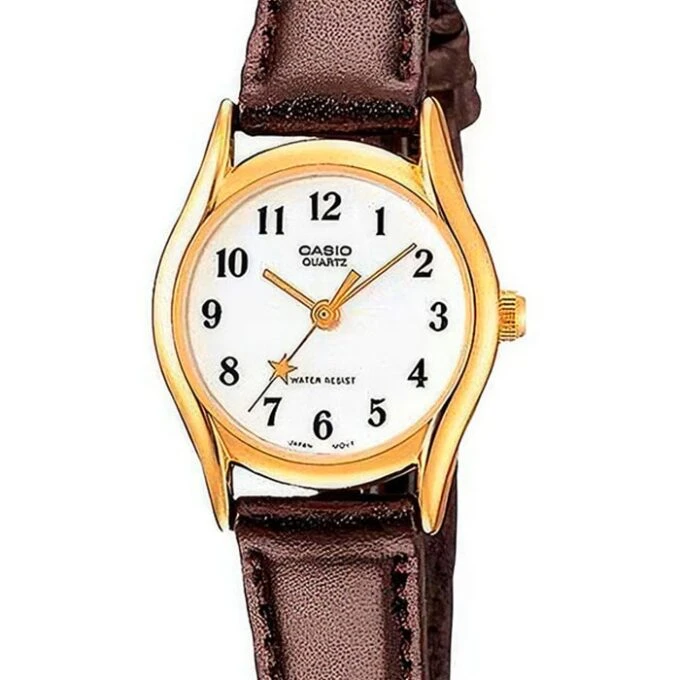 Montre Femme Casio - LTP-1094Q-7B4RDF - Bracelet en Cuir Marron - Affichage analogique - Résistant à l'eau