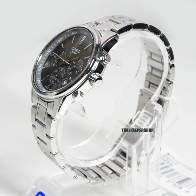 Montre Classique Homme Casio MTP-E515D-1AVDF – Acier Inoxydable, Bracelet Métal, Étanche, Design Élégant – Argenté – Chronographe - MTP-E515D-1AVDF